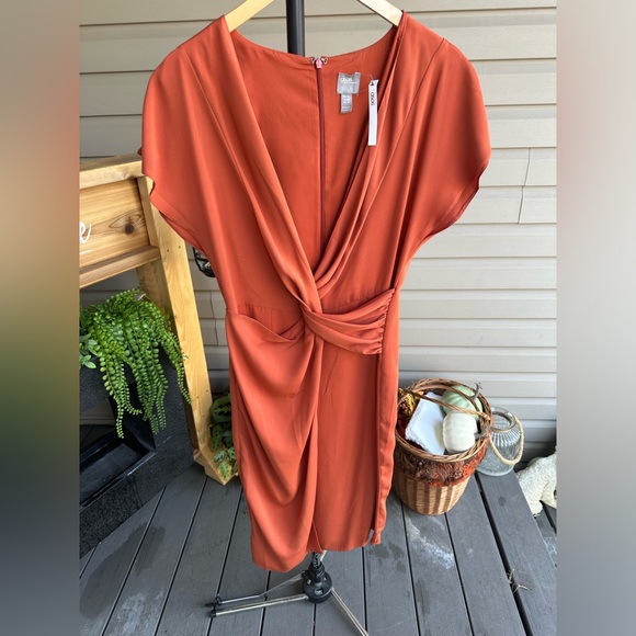 New with tags ASOS copper midi wrap dress size 8 - Picture 8 of 11